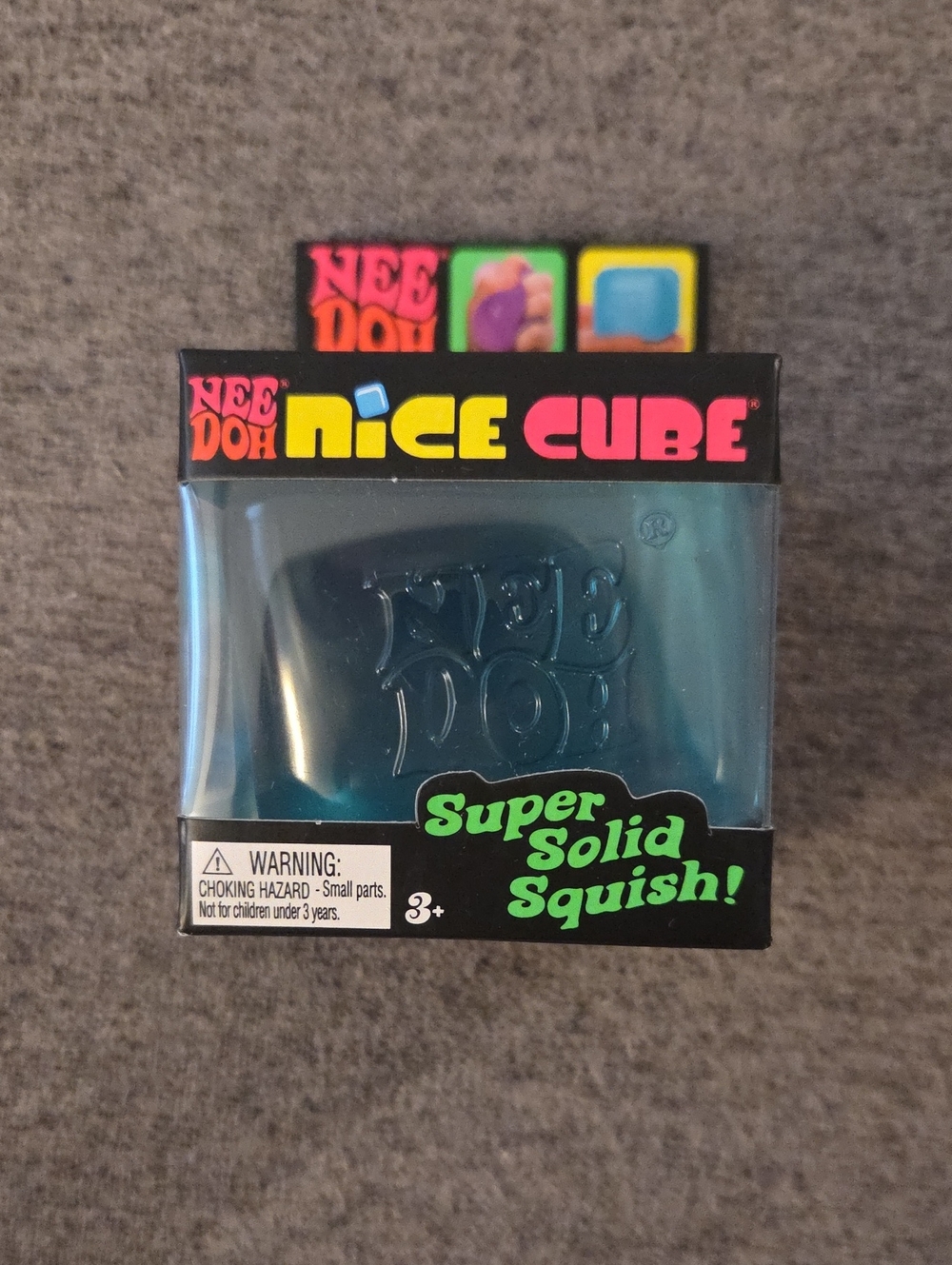 Needoh Nice Cube Blue Super Solid Squish Stress Toy Schylling Ice Cube